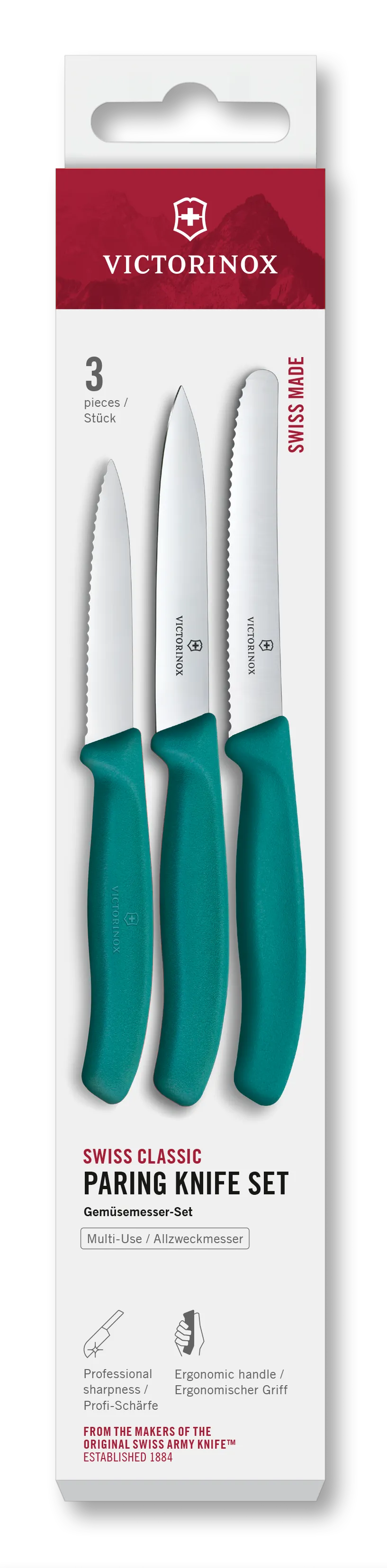 Victorinox Swiss Classic Gemüsemesser-Set, türkis