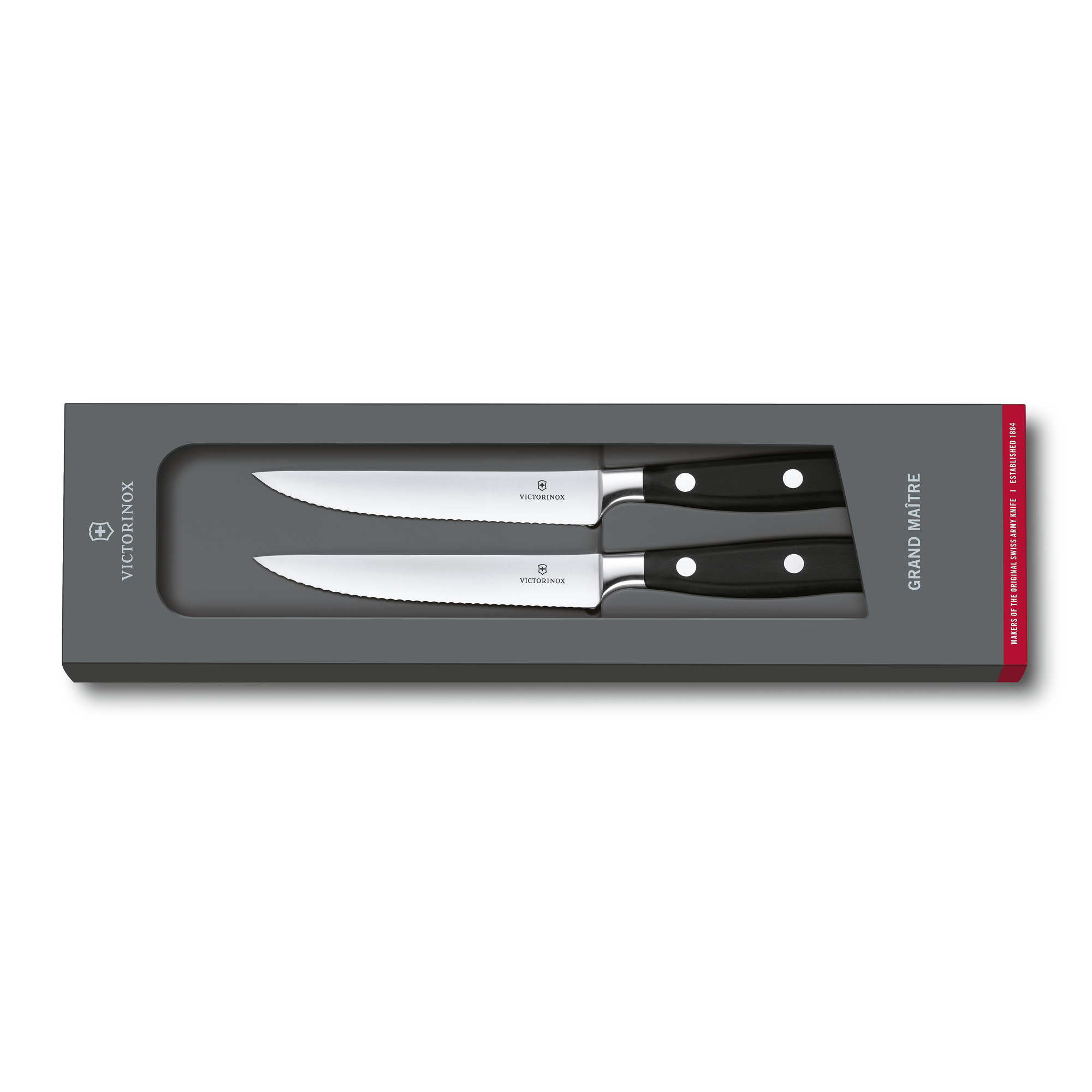 Victorinox Grand Maître Steakmesser-Set. 2-teilig, Wellenschliff