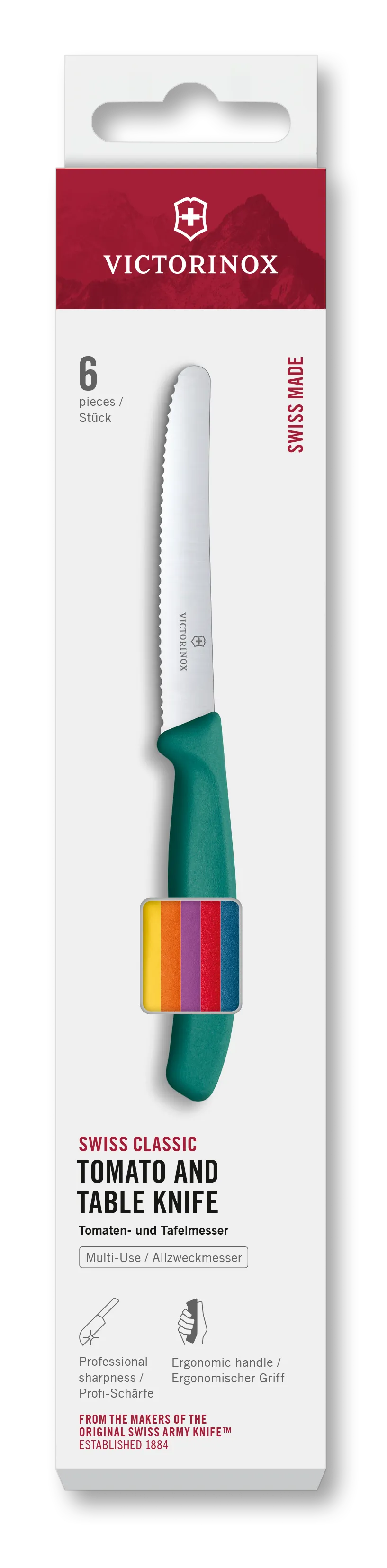 Victorinox Swiss Classic Tomaten- und Tafelmesser-Set, bunt