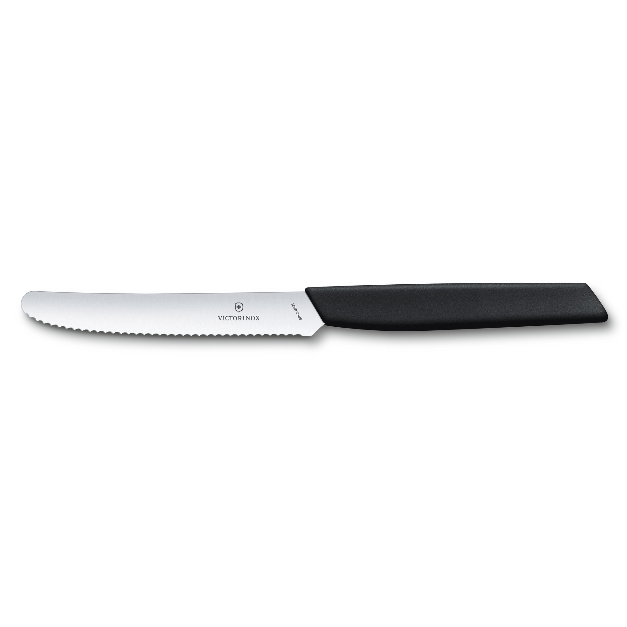 Victorinox Swiss Modern Tomaten- und Tafelmesser Wellenschliff 11cm, schwarz Victorinox Swiss Modern Tomaten- und Tafelmesser Wellenschliff 11cm, schwarz