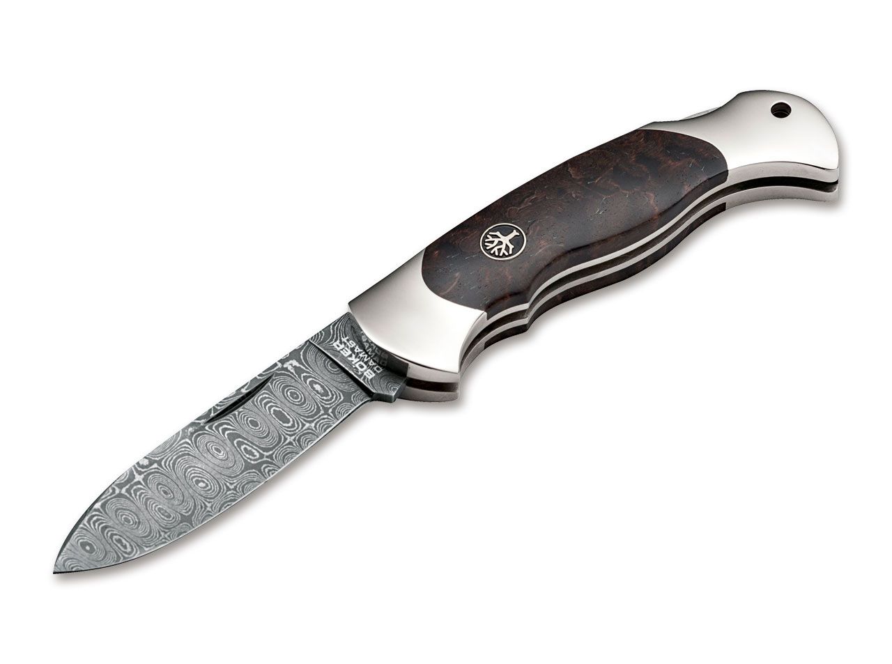 Böker Scout Spearpoint Maserbike Damast