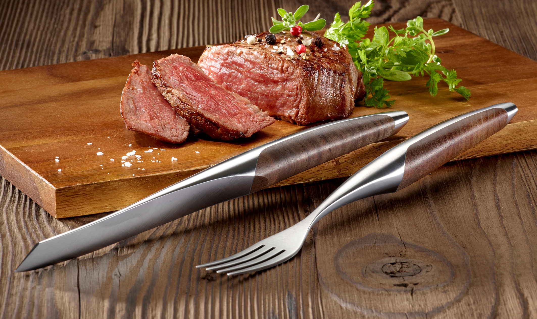 sknife Steakmesser 2er Set Walnuss