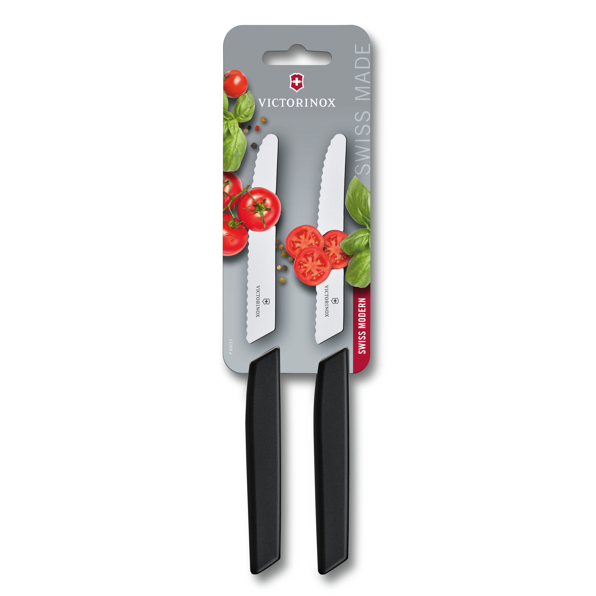 Victorinox Swiss Modern Tomaten- und Tafelmesser-Set, schwarz